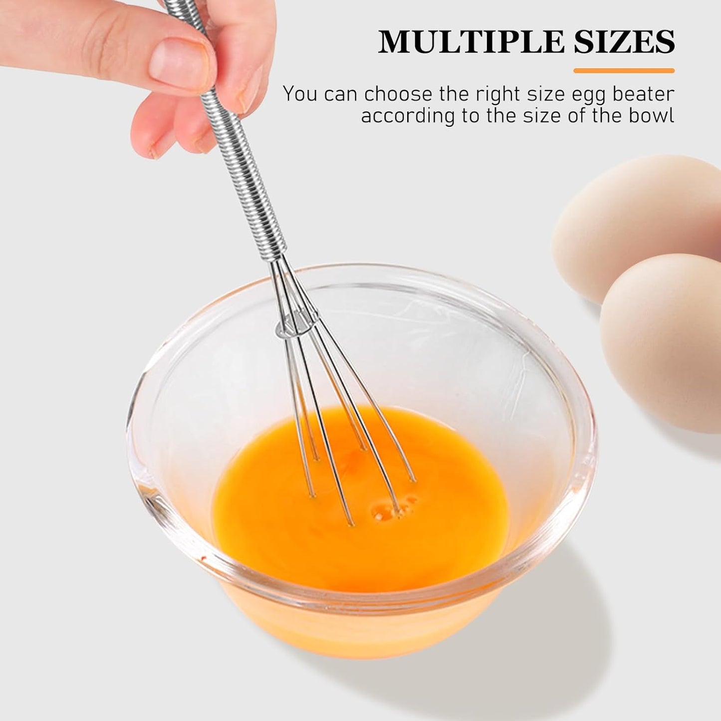 NileHome Mini Whisks Stainless Steel Whisk Set 5" 7" Kitchen Small Wisk Balloon Wire Tiny Whisks for Cooking, Whisking, Blending, Beating, Stirring 2Pack