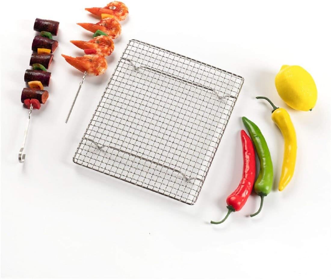 304 Stainless Steel Cooling Rack Versatile Baking Rack Heat Resistant Rust Proof Sturdy Grate 11.8"*11.8"