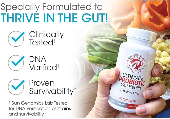Silver Fern Gut Rehab Kit - 30 Day Supply - Cleanse Daily (1 Bottle = 120 Capsules) & Ultimate Probiotic (1 Bottle = 60 Capsules) - Immunoglobulins & Spore Forming Probiotics