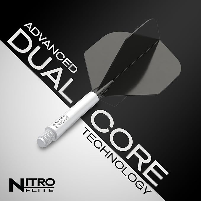 RED DRAGON Darts – Nitro Flite Integrated Flight & Shaft System – No.2 Shape and Design - Available in Short, Intermediate & Medium - Available in Variety of Colours - Professional Darts Accessories