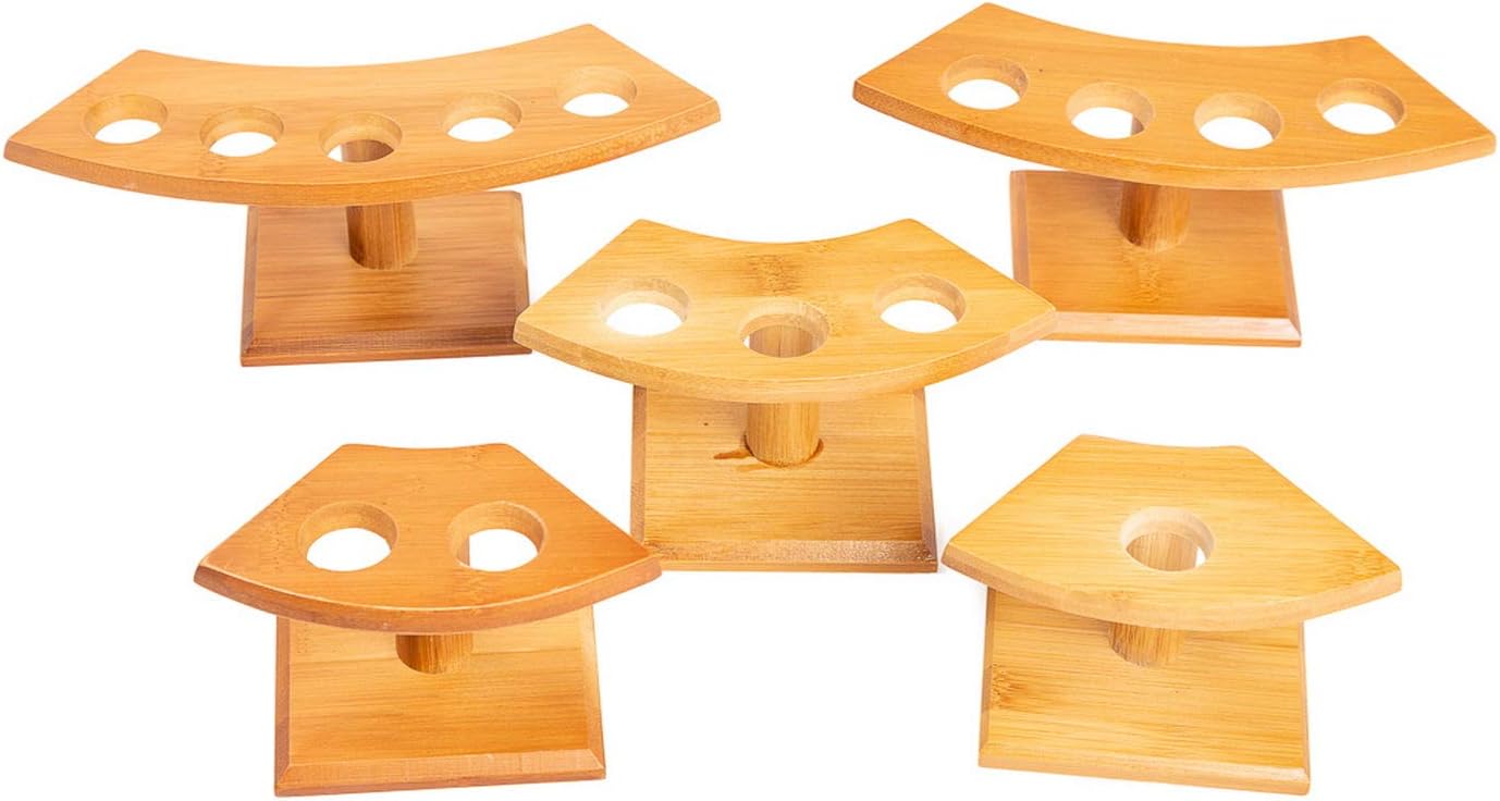 Japanese Style Temaki Sushi Roll Holder Ice Cream Cone Holder With 1-5 Compartments Holes, Kitchen Dining Decor Display Stand, Restaurant Supply Serveware (4 Holes)