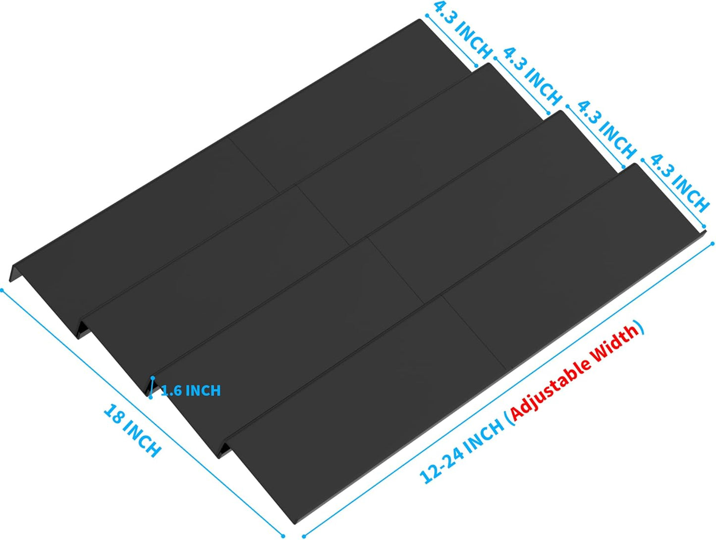 Acrylic Spice Drawer Organizer Rack Adjustable From 12 Inch to 24 Inch Wide, 4 Tier Spice Organizer Shelf for Kitchen Drawer Display, Kitchen Spice Rack Tray for Drawer