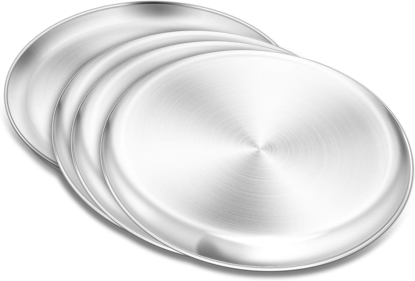 Pizza Pans, 12 inch Stainless Steel Pizza Tray, Round Pizza Dish Plate For Oven Baking, Healthy & Heavy Duty, Rust Free & Dishwasher Safe - 4 Pack