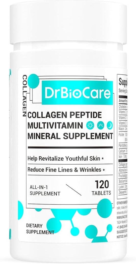 Collagen Peptides for Women, Beauty Vitamin & Mineral Supplement,Contains Vitamin D3, Probiotics for Women & Collagen Peptides,Vitamin E,Vitamin B Complex - Made in USA - 120 Tablets