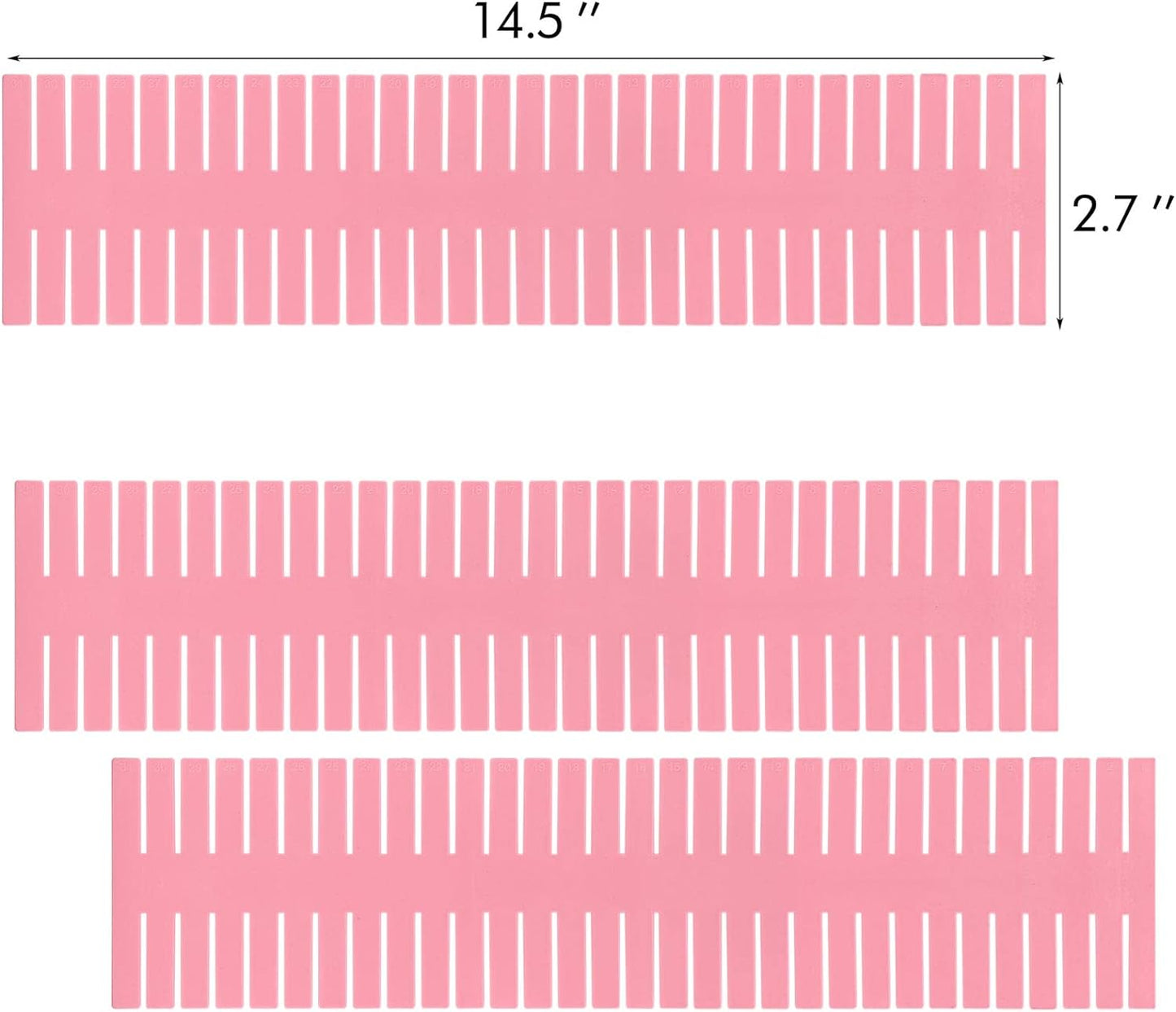 acDesign 40Pcs Grid Drawer Dividers, Adjustable Drawer Organizer for Socks, Underwear, Lingerie, Makeup, Bedroom Office Kitchen Storage (Pink)