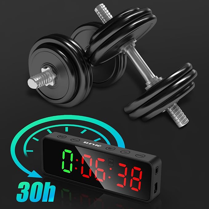 Small Gym Timer Clock Stopwatch Magnetic Workout Interval Timer, Large LED Digital Display, Home Accessories Countdown Clock for Home Gym Garage Schools