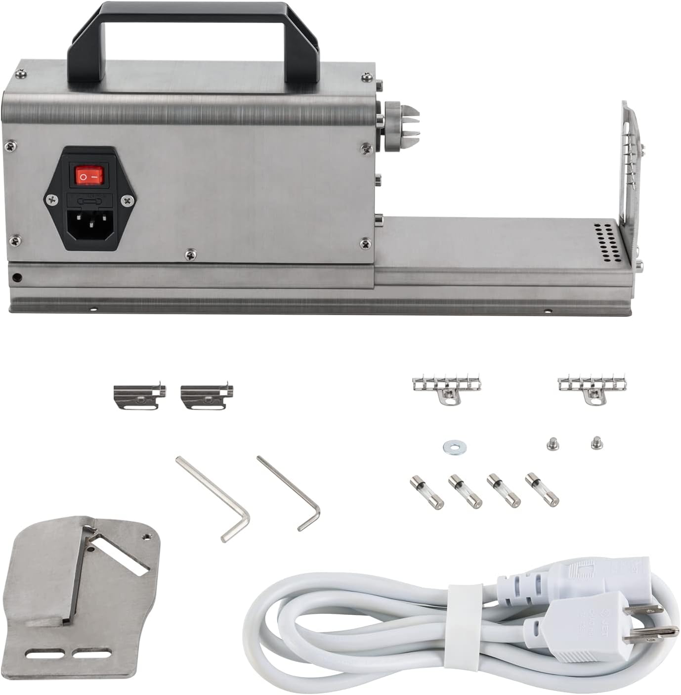 Electric Tornado Potato Slicer 3 in 1 Stainless Steel Potato Cutter Machine Curly Fries Cutting Machine Vegetables Chopper Spiral Twister Spiral Potato Chips Making Machine