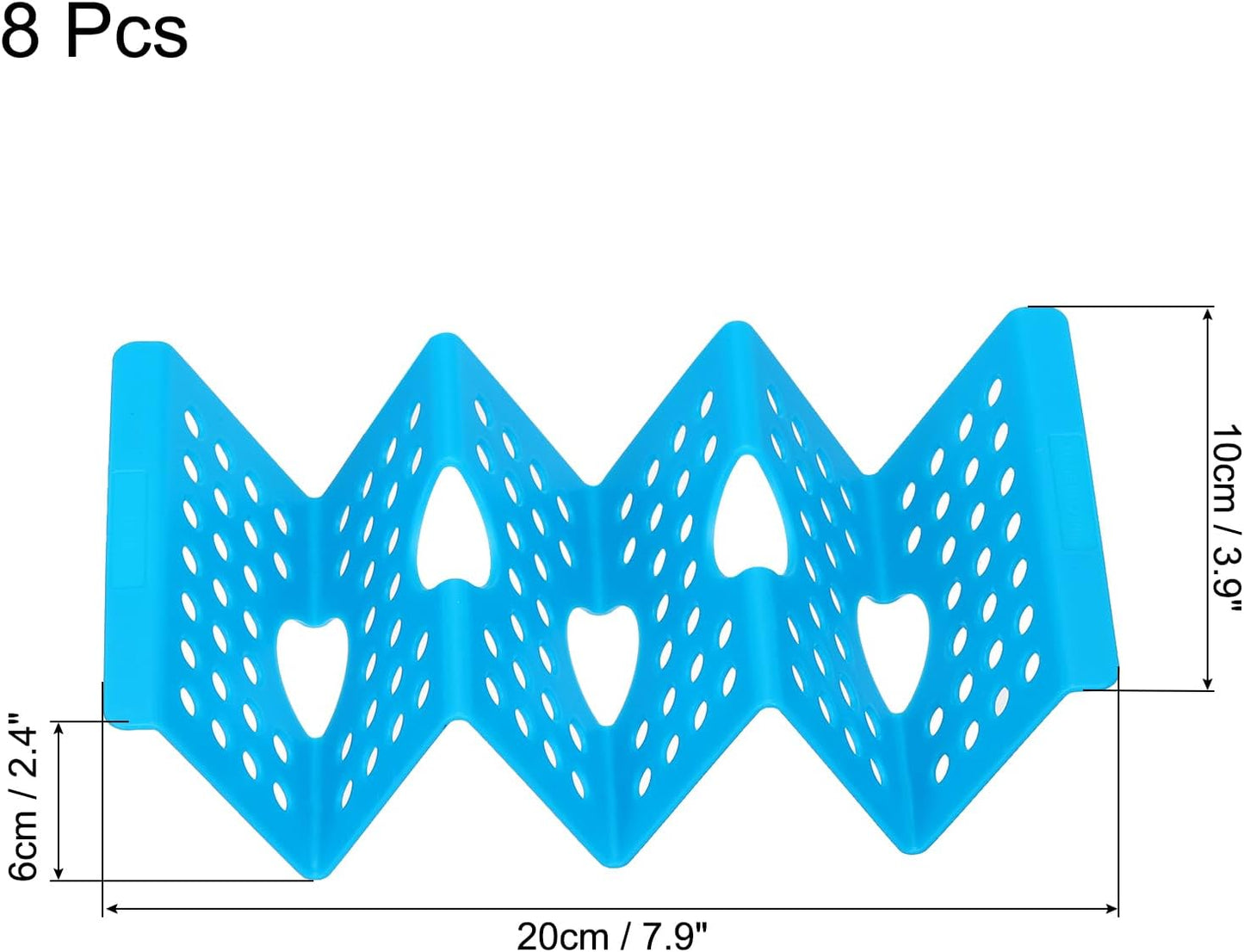 uxcell 8 Pcs Taco Holder Stand, Plastic Taco Plates Hold Up to 3 Tacos, Hollow Carved Taco Shell Holder, Dishwasher Microwave Safe, Blue