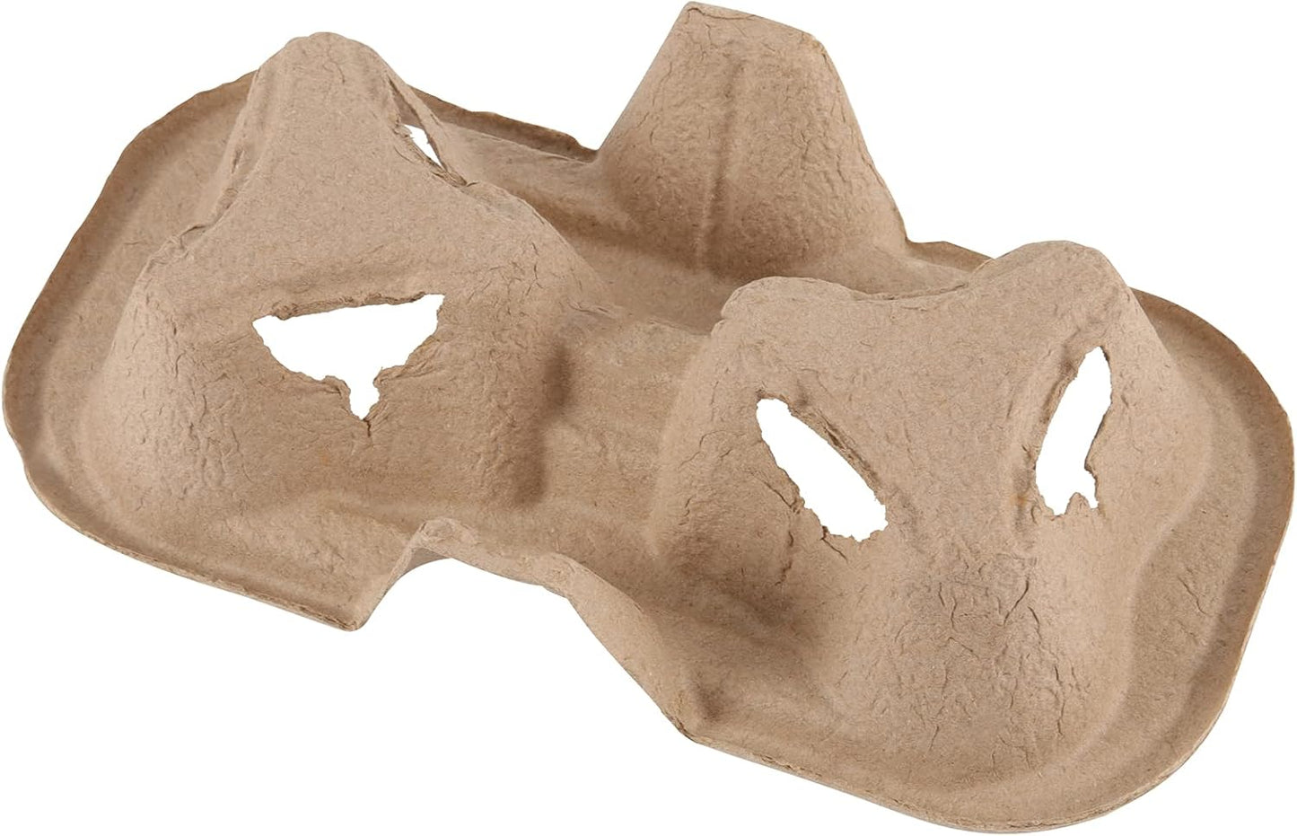 JOIKIT 100 PCS 2 Cup Pulp Fiber Drink Carrier, Molded Fiber Holder Tray, Compostable Coffee Tray for Hot or Cold Drinks