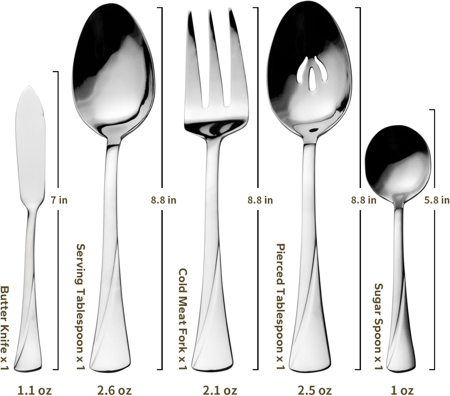 Alata Alice 65-Piece Silverware Set Stainless Steel Flatware Set,Service for 12,Mirror Polished Cutlery Set,Dishwasher Safe