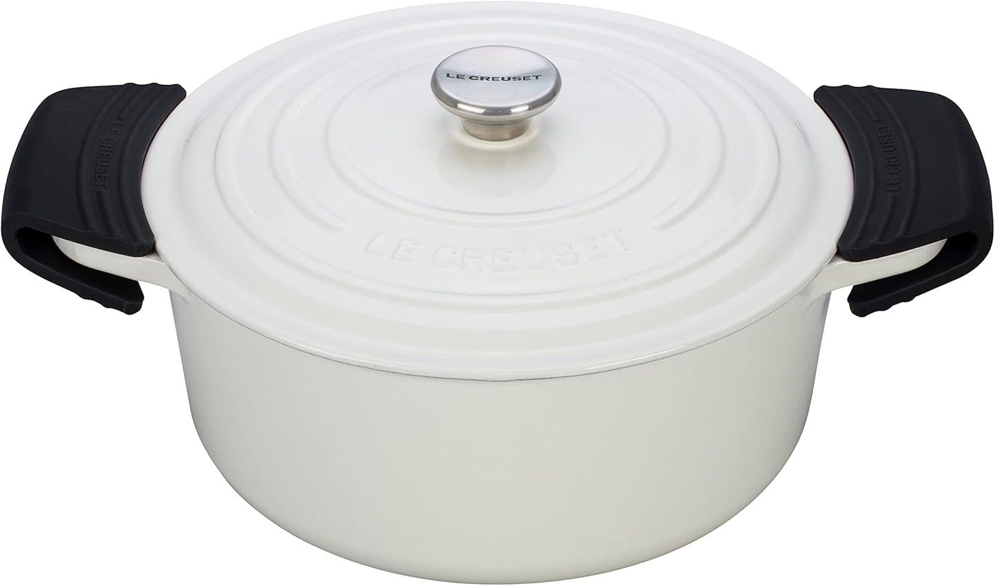 Le Creuset Silicone Set of 2 Handle Grips, 5" x 2 1/2" each, Black