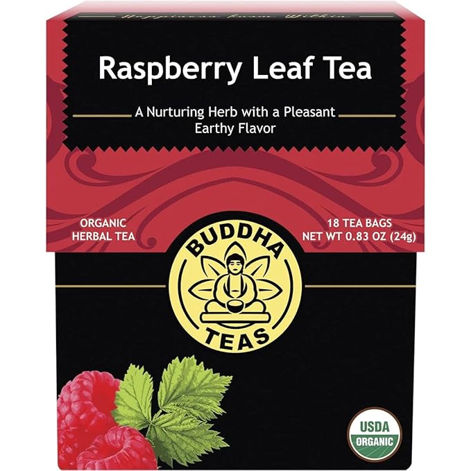 Buddha Teas - Organic Raspberry Leaf Tea - Herbal Tea - For Health & Wellbeing - With Vitamins, Antioxidants & Calcium - Clean Ingredients - Caffeine Free - OU Kosher - 18 Tea Bags (Pack of 1)