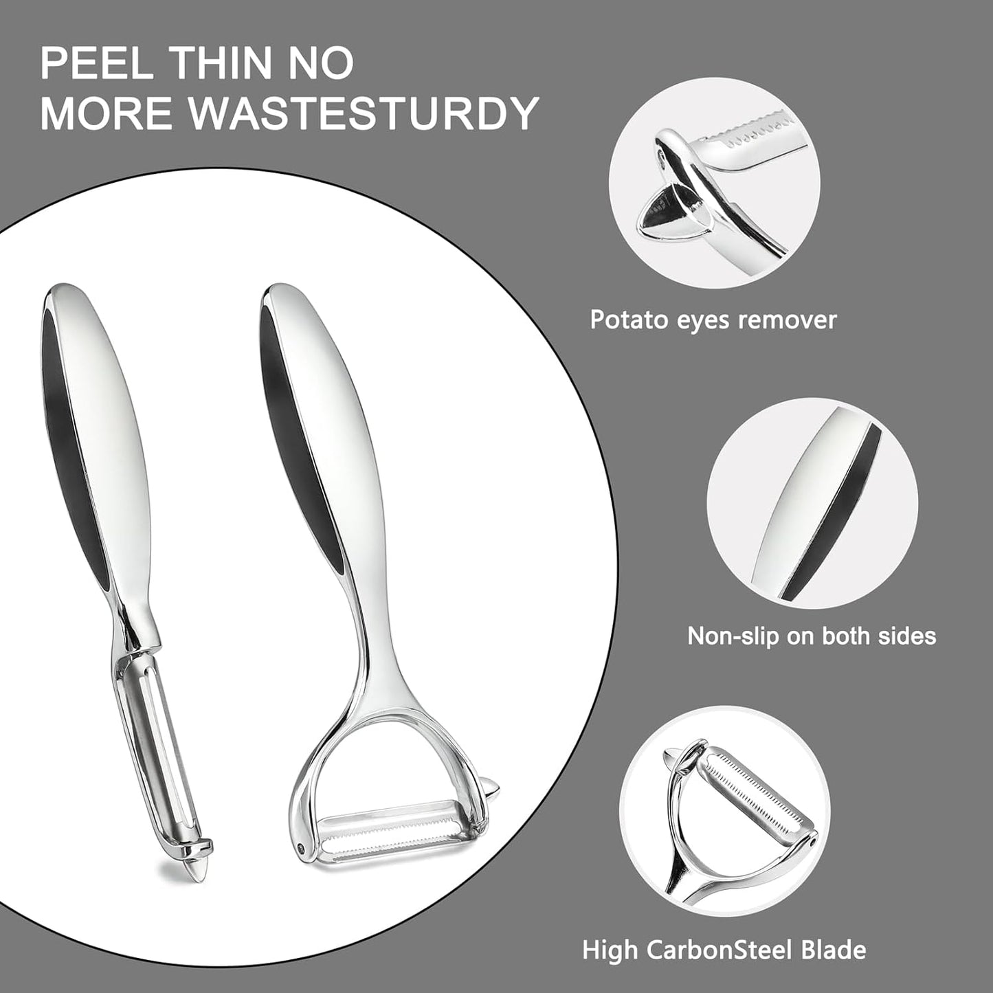 Vegetable Peeler Stainless Steel Potato Peelers Y-Shaped and I-Shaped Peelers,Veggie Carrot Fruit Peelers for Home kitchen