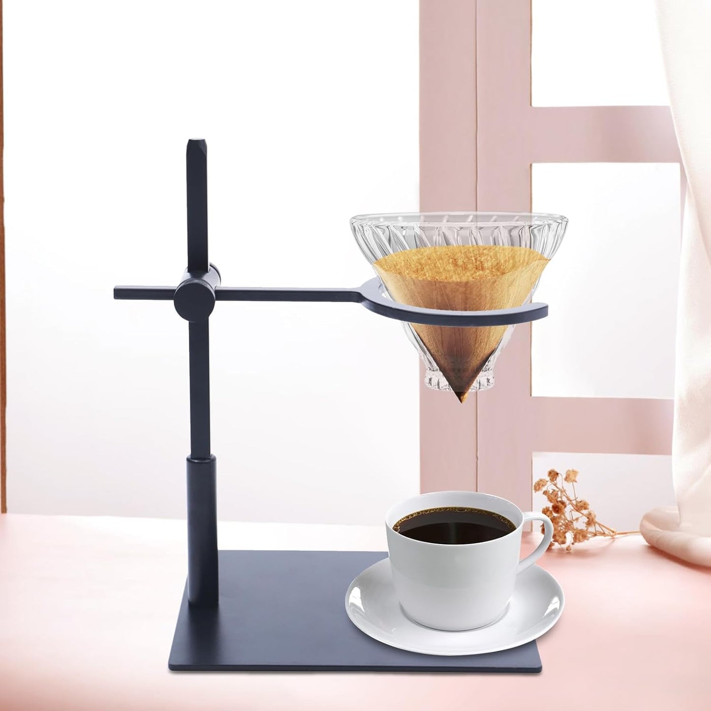Xuthusman Coffee Dripper Holder Silicone Base Glass Funnel Stand Portable Coffee Dripper Rack Hight Adjustable for Home Kitchen