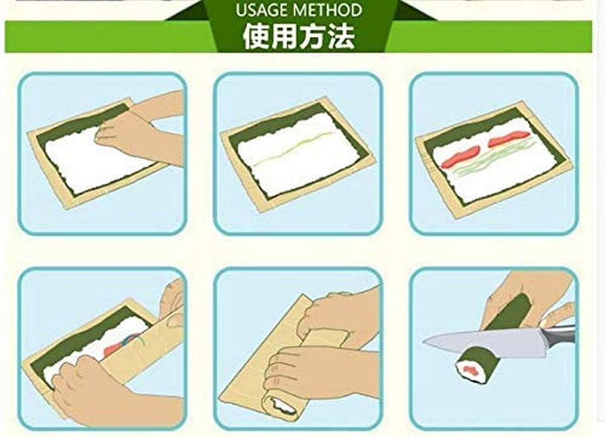 JapanBargain, 4 Pack Large Sushi Roll Bamboo Mats, 10.5" Square Natural Bamboo Sushi Rolling Mats for Making Sushi Rolls, Eco-Friendly, Reusable, Easy to Clean