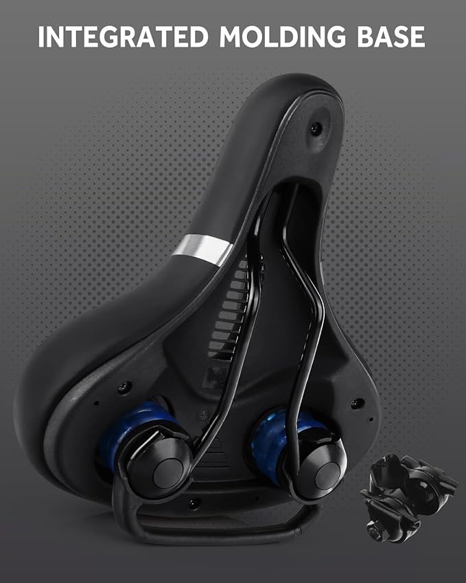 Bicycle Seat Replacement, Bike Seat for Men and Women, Comfort Wide Bike Saddle Memory Foam Padded Soft Bike Seat Cushion Compatible with Peloton, Mountain, City Bikes, Indoor Exercise Bikes