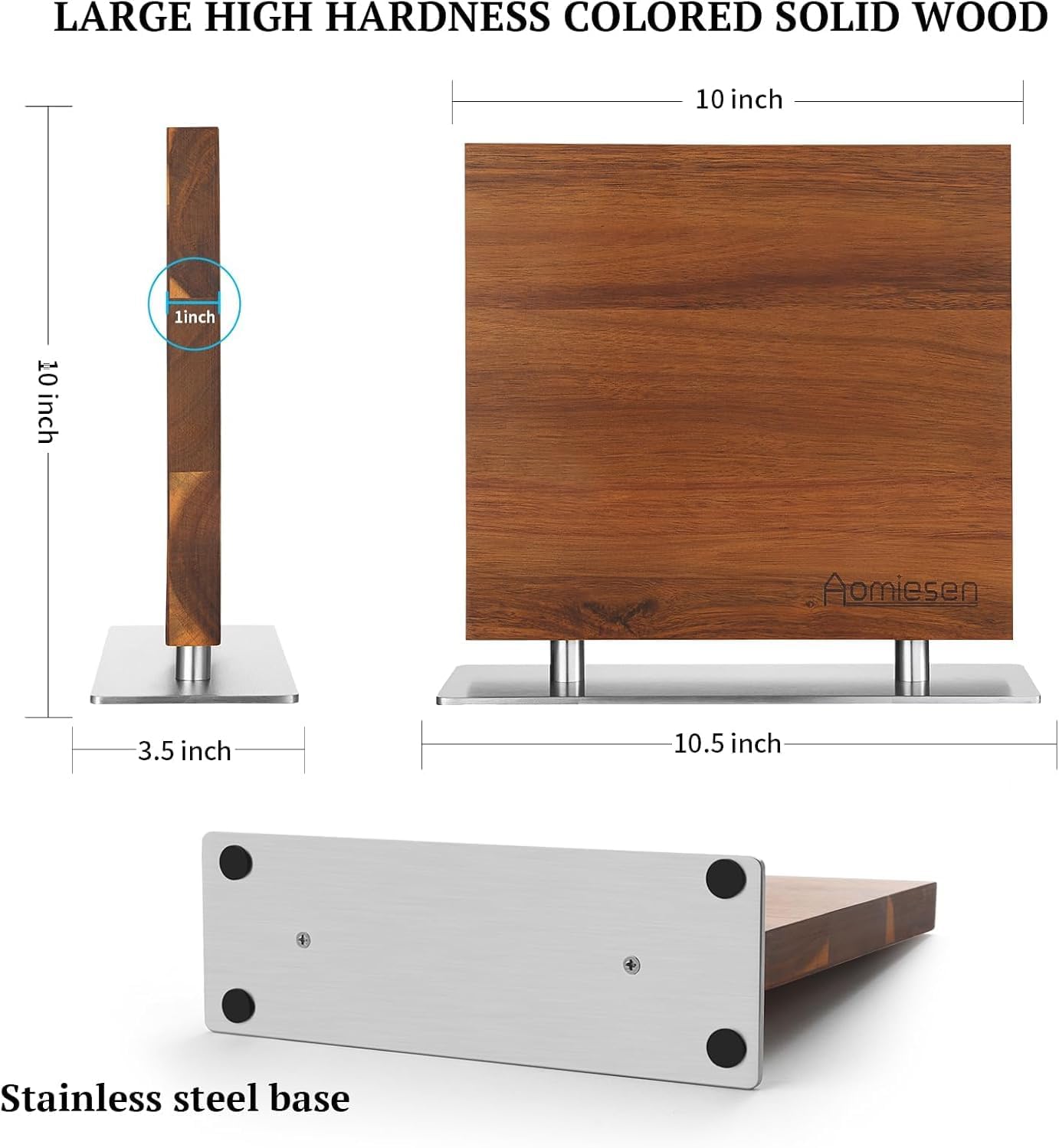 Strong Magnetic Knife Block - Magnetic Knife Holder for Kitchen Organization, Knife Block with Powerful Magnet (Square steel bottom knife block）