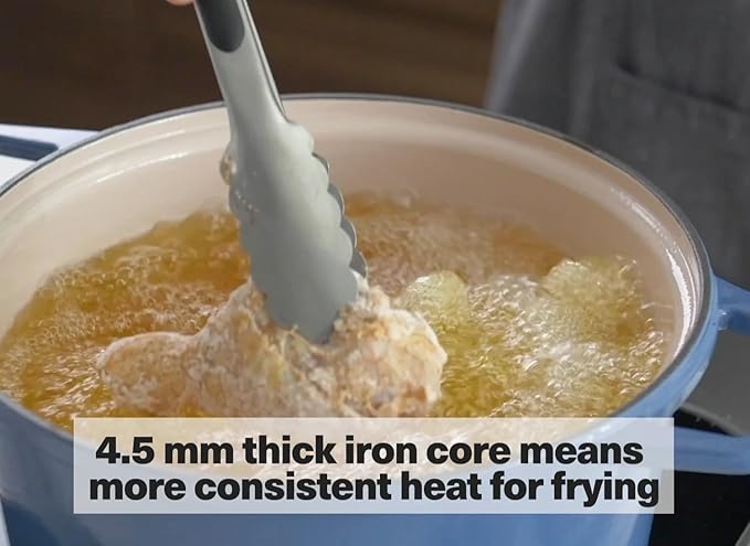 Misen 5.5 QT Enameled Cast Iron Dutch Oven - Chip-Resistant Enamel Coating - Thick Iron Core For Heat Retention - Large Cooking Surface - Oven Safe, Induction Compatible - Grill and Silicone Lid, Red