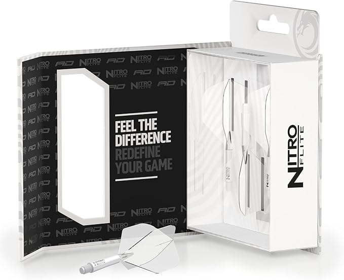 RED DRAGON Darts – Nitro Flite Integrated Flight & Shaft System – No.2 Shape and Design - Available in Short, Intermediate & Medium - Available in Variety of Colours - Professional Darts Accessories