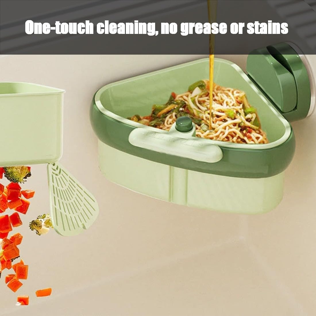 Suction Cup Sink Corner Rack, Sink Strainer Basket, 2025 New Upgraded Suction Cup Press Sink Drainer Basket, Press Automatic Dumping Sinks Strainer Basket (2pcs-a)