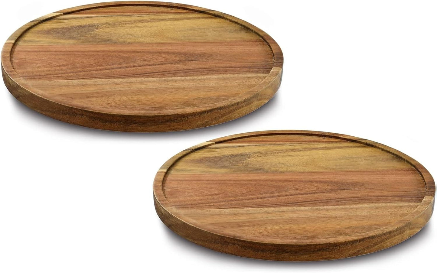 11" Acacia Wood Lazy Susan Organizer Kitchen Turntable for Cabinet Pantry Table Organization,2 Pack
