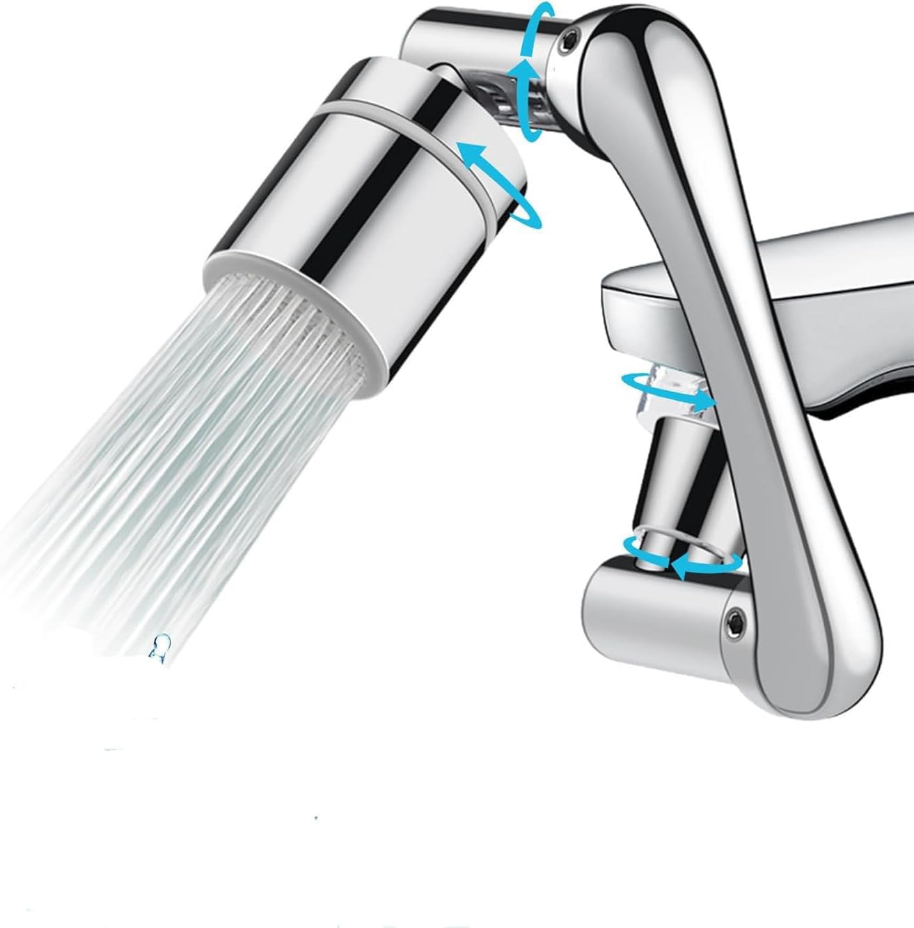1080° Rotary Faucet Extender, Brass Sink Faucet Aerator Extension, Universal Rotary Multifunctional Robotic Arm Bathroom Faucet Extender, Adjustable, Suitable for Kitchen and Bathroom Faucets