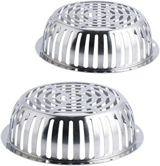 SUS304 Stainless Steel Roof Dome Drain Cover Strainer Anti-Clogging Atrium Grate 2pcs/pk (Φ: 8.5 inch-5PKS)