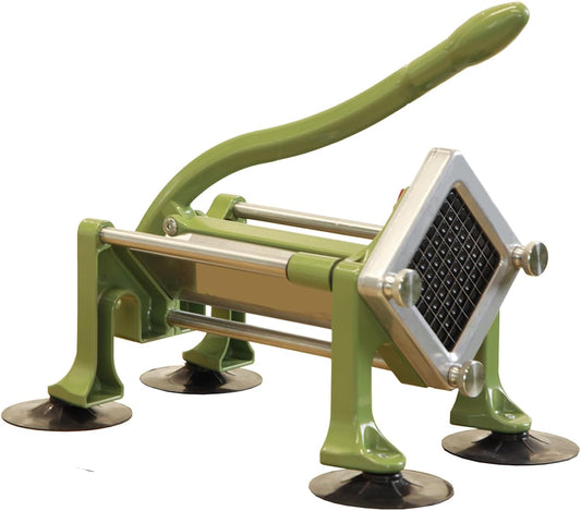 Commercial French Fry Cutter Stainless Steel.Potato Cutter for French Fries with 3/8 and 1/2Inch Blade, Commercial French Fry Cutter Manual Potatoes Cutting Machine with Suction Feet.