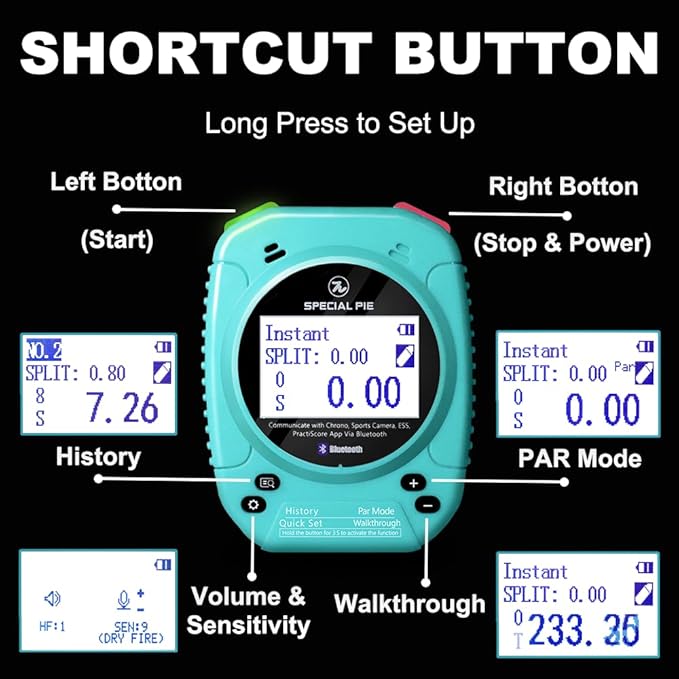 Shot Timer for Shooting Competition,Shot Timers with Protect Cover,Seamless Connection Device,Shooting Timer for Training&Dry Fire