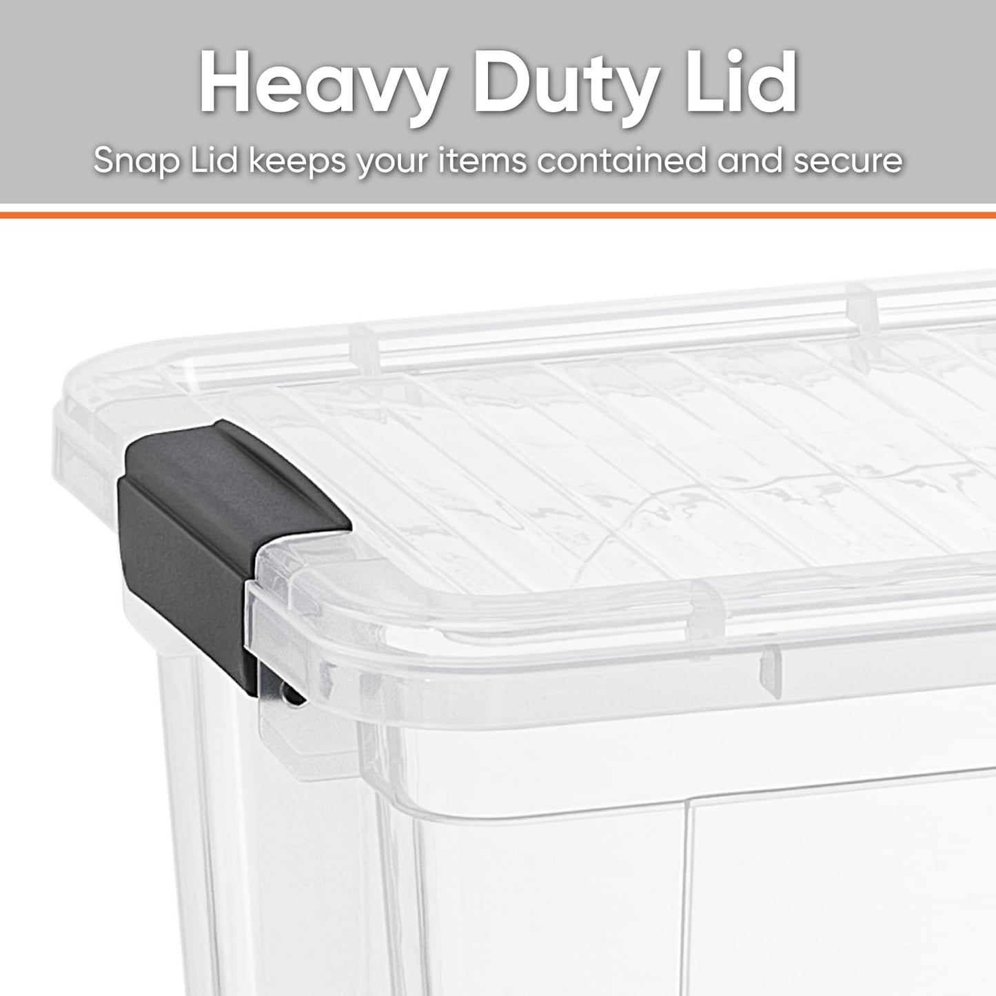 Superio Clear Storage Boxes with Lids, 49 Quart Plastic Container Bins for Organizing, Stackable Crates, BPA Free, Non Toxic, Odor Free, Organizers for Home, Office, School, and Dorm, 2 Pack