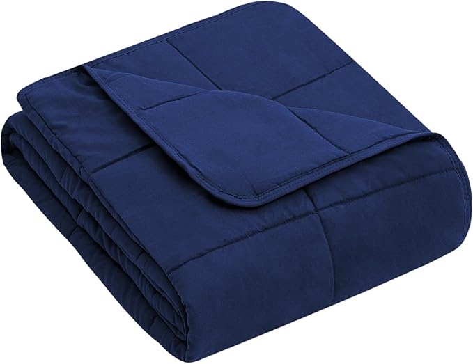 yescool Weighted Blanket (10 lbs, 41" x 60", Blue) Cooling Heavy Blanket for Sleeping Perfect for 90-110 lbs, Breathable Blanket with Premium Glass Bead, Machine Washable