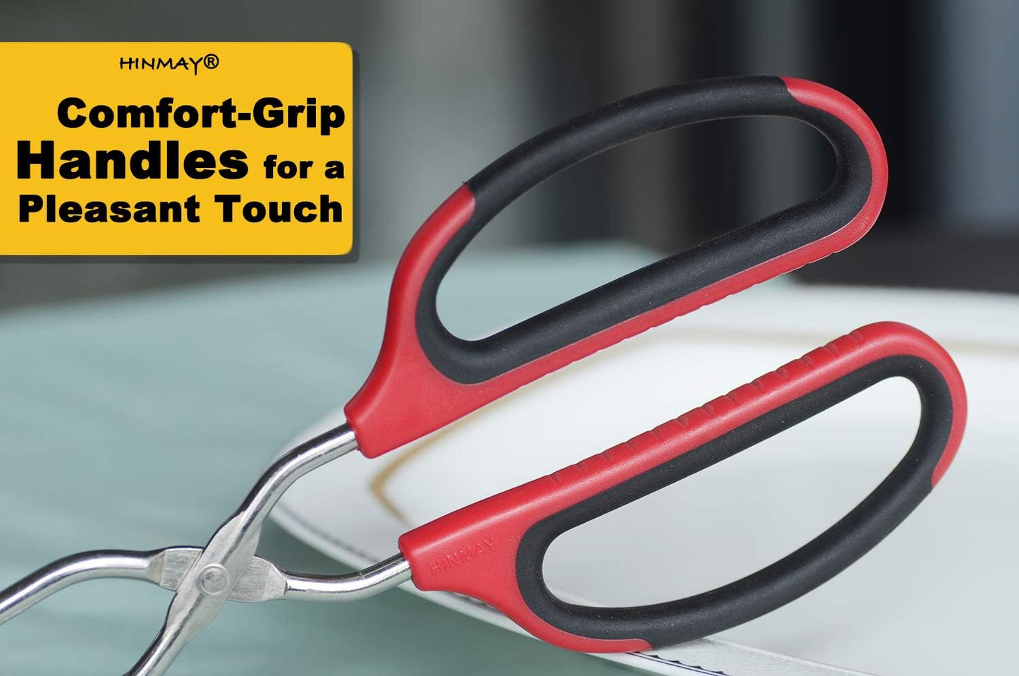 Stainless Steel Scissor Tongs 11-Inch Heavy Duty Grilling Tongs, Set of 2