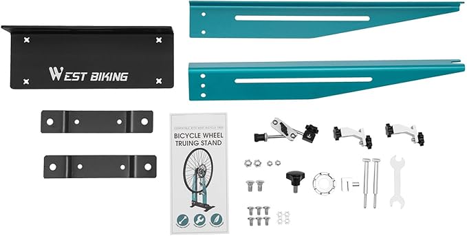 Bicycle Wheel Truing Stand, Bike Repair Truing Bearing Stand with 360° Swivel Dual Adjustment & Thickened Base, Professional Bicycle Wheel Repair Steel Bearing Bracket Rim for Wheels up to 3.5"-5.9"