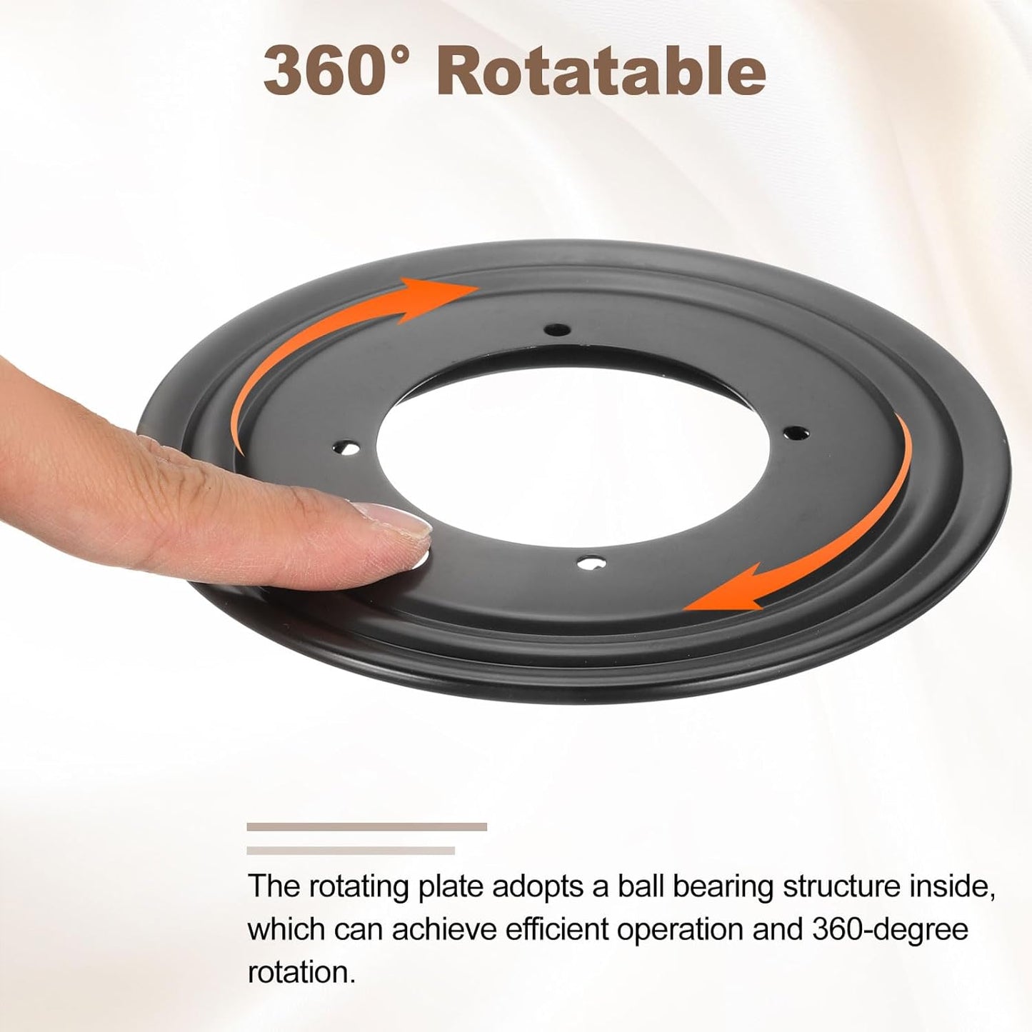 uxcell 3Pcs 5.5 Inch Rotating Bearing Plate, Swivel Plate Stand Lazy Susan Hardware Round Turntable Base Tray for Table Serving Tray Revolving Shelve, Black