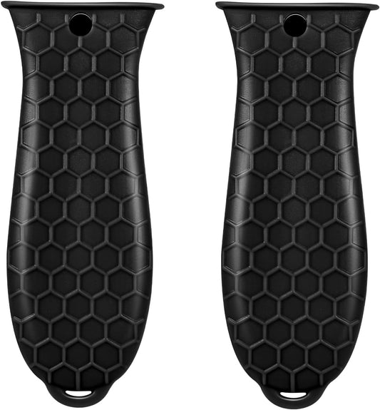 2 Pcs Cast Iron Handle Cover, Silicone Hot Handle Holder, Heat Resistant Cast Iron Skillet Covers Potholder for Frying Pans and Griddles Kitchen Supplies