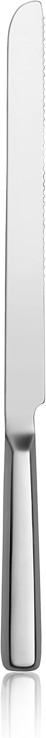 New Star Foodservice Hollow Handle Notched Serving Spoon (Silver, Bread Knife (14-Inch))