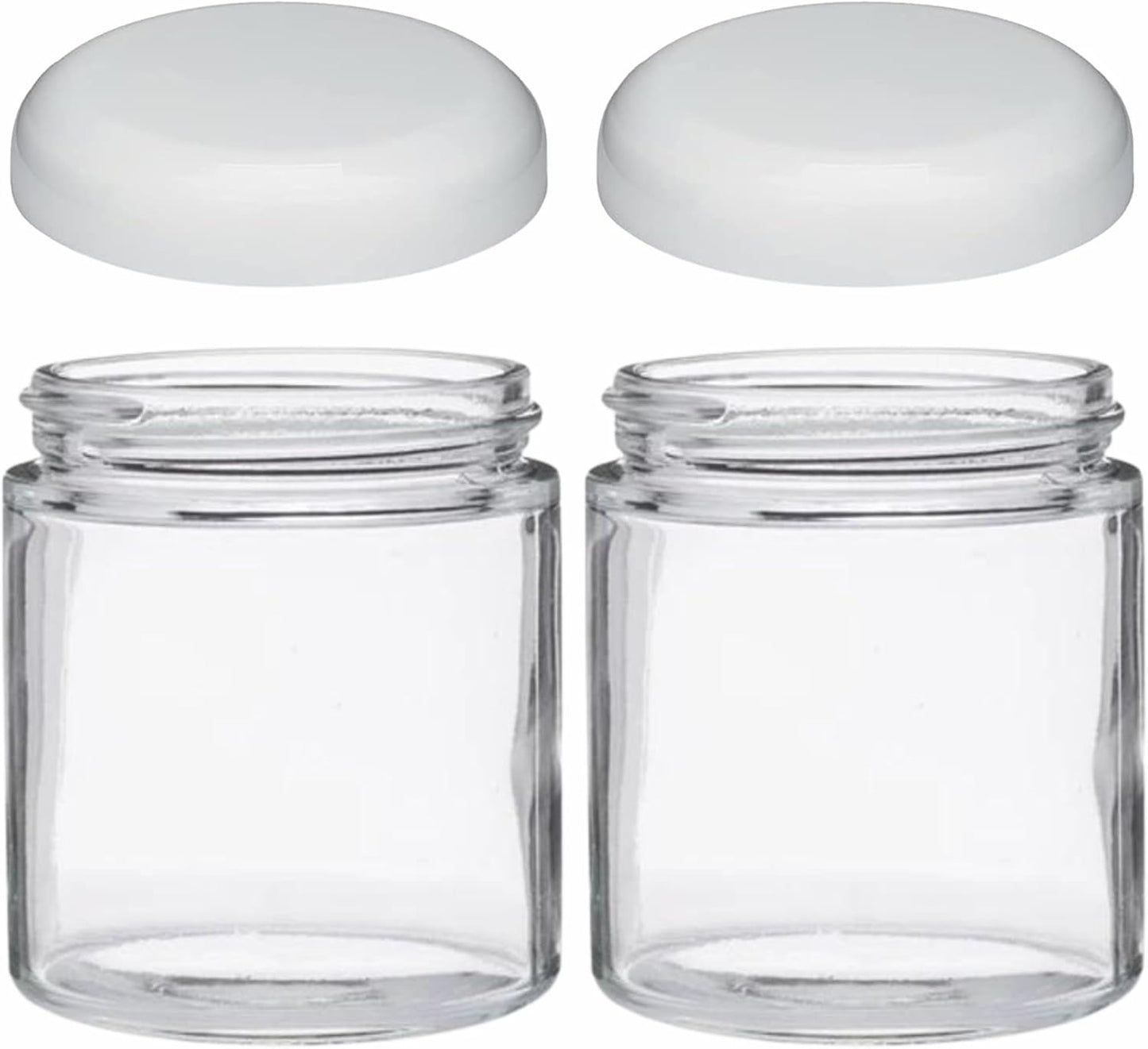 JARMING COLLECTIONS Mason Jars 16 oz Glass Extra Wide Mouth Pint Storage Jars with Lids - BPA Free Plastic Storage Lids - Made in USA - Pint Glass Jars 16 oz with White Lids