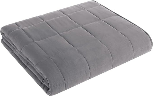 L'AGRATY Weighted Blanket - 80"x87" 20lbs Cooling Breathable Heavy Blanket Microfiber Material with Glass Beads for Adult All-Season Summer Fall Winter Soft Thick Comfort