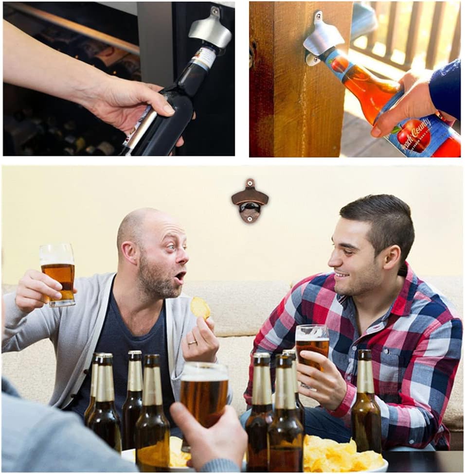 20 Pack Bottle Opener Wall Mounted, Vintage Beer Bottle Opener with Screws for Bars KTV Hotels Homes, (Silver)