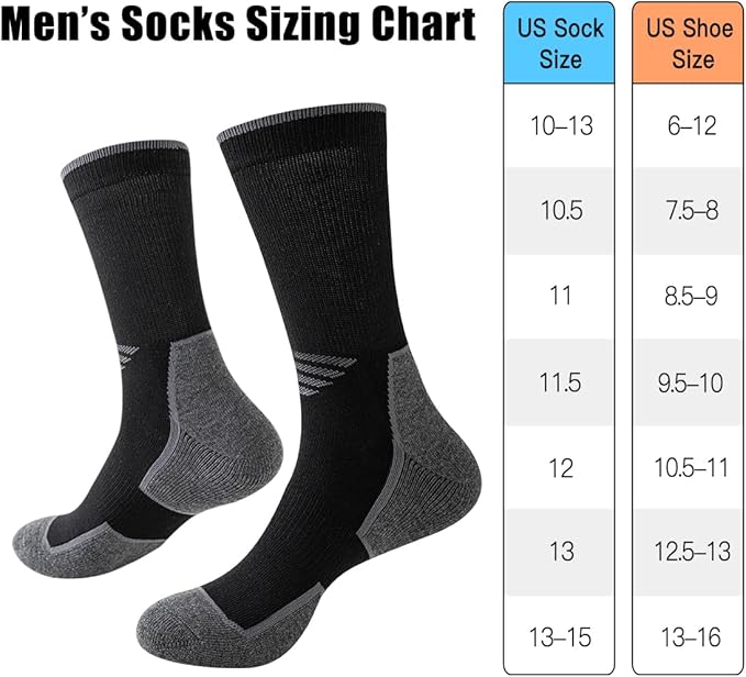 JOYNÉE 5/10 Pairs Mens Lightweight Athletic Crew Socks Cushioned Breathable Long Socks for Sports Running