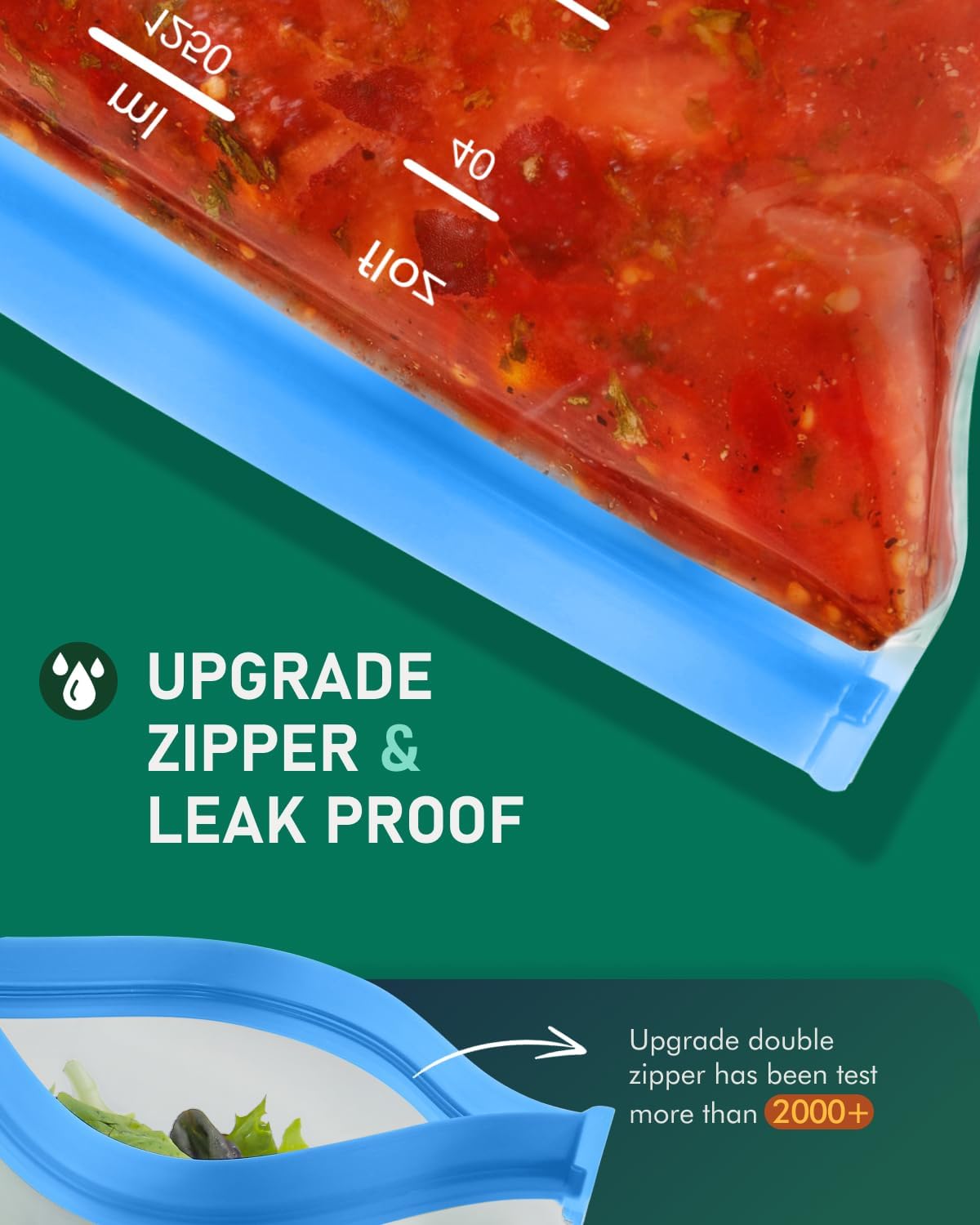 24Pack Freezer Storage Bags Stand Up, Dishwasher Safe Silicone Reusable Bags Various, BPA Plastic Free Food Containers for Lunch, Fruits, Veggies (8Gallon+8Sandwich+8Snack)