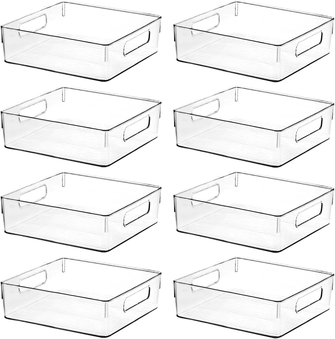 Clear Plastic Storage Bins, Home Bathroom Laundry Room Freezer Refrigerator Pantry Organizers and Storage Containers Fridge Organizer Bins Kitchen Organization Cabinet Medicine Bin for organizing