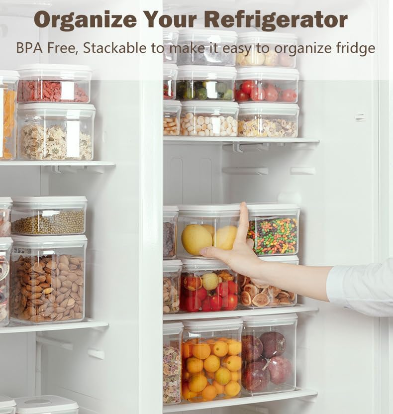 Pop Food Storage Containers Set Airtight Food Storage Containers with Pop Lids, Kitchen Pantry Organization and Storage, BPA Free, 2 x 2.8Qt