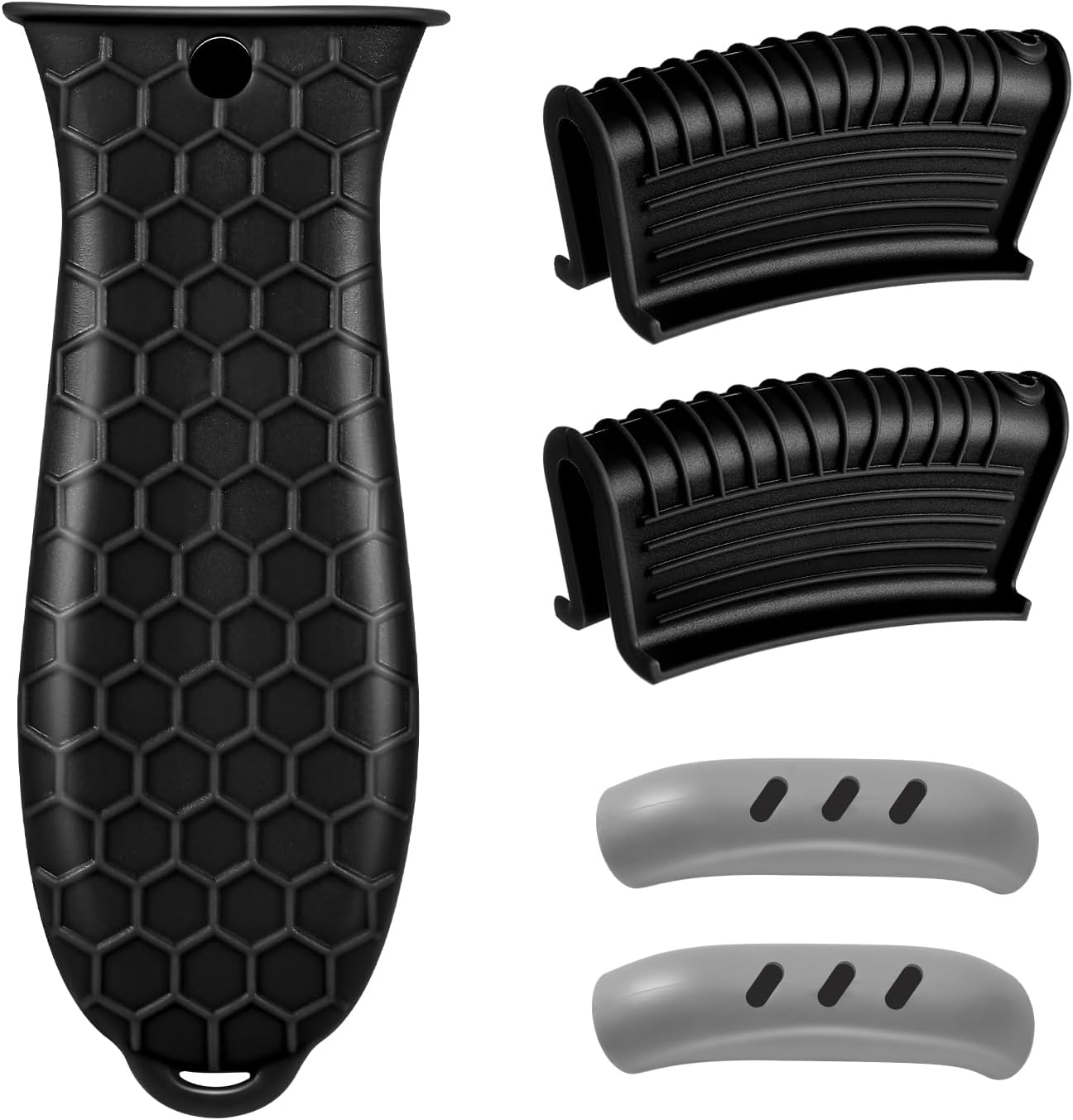 5 Pcs Cast Iron Handle Cover, Silicone Hot Handle Holder, Heat Resistant Cast Iron Skillet Covers Potholder for Frying Pans and Griddles Kitchen Supplies