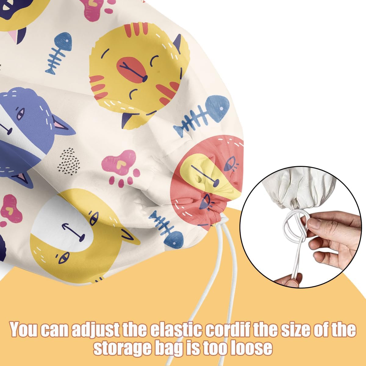 Cat Plastic Bag Holder, Wall Mount Grocery Bag Holder, Plastic Storage bag, Pull Rope Free Adjustment, Plastic Bag Holders for Grocery Bags, Plastic Bag Dispenser for Home Kitchen Camping