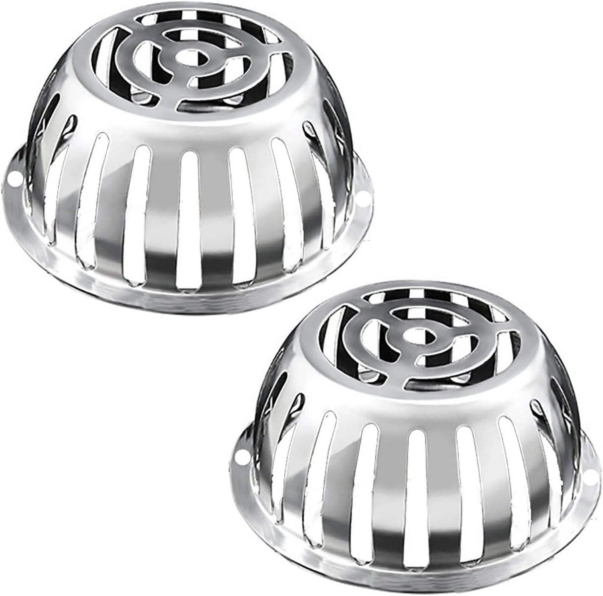 SUS304 Stainless Steel Roof Dome Drain Cover Strainer Anti-Clogging Atrium Grate 2pcs/pk (Φ: 5 inch)