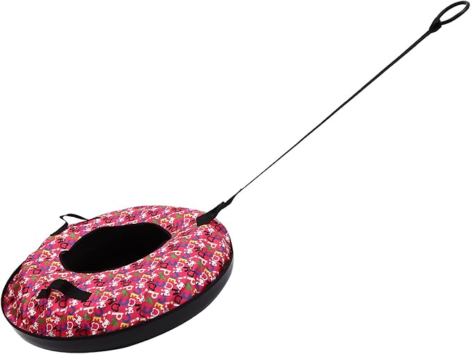 Snow Tube, Oxford Cloth Inflatable Sledding Tube with Cushion, 35.43in Towable Snow Sleds for Kids and Adult, Inflatable Sled for Outdoor Skiing, Sand Sliding, and Grass Sliding