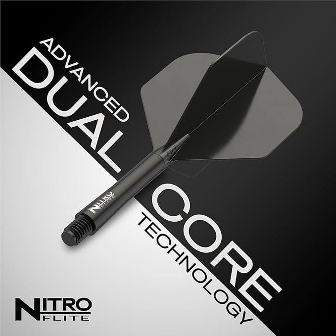 RED DRAGON Darts – Nitro Flite Integrated Flight & Shaft System – No.2 Shape and Design - Available in Short, Intermediate & Medium - Available in Variety of Colours - Professional Darts Accessories