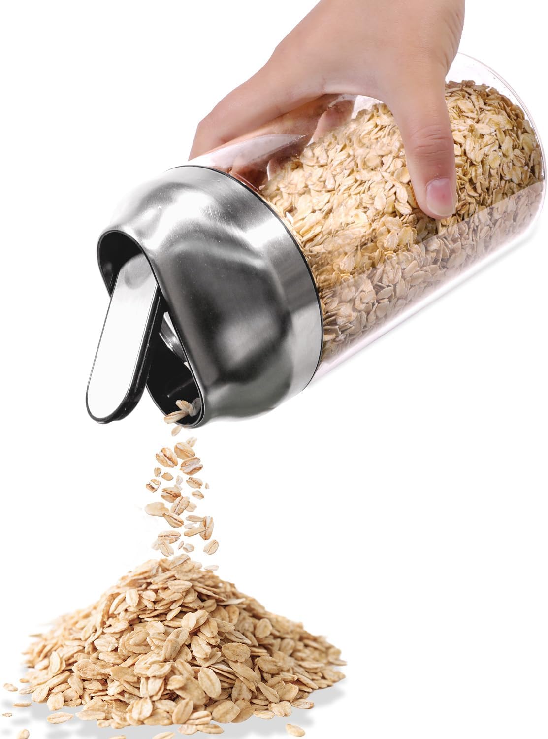 Aelga 34oz Glass Food Jars Canisters with Lid, Wide Mouth Storage Jars with Airtight Lids, Clear Food Storage Containers for Flour, Cereal, Coffee, Nuts & More