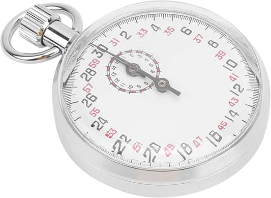 Mechanical Stopwatch Metal Mechanical Stop Watch Analog Handheld Running Timer Cycling Count Timer Large Dial Display Physics Teaching Equipment